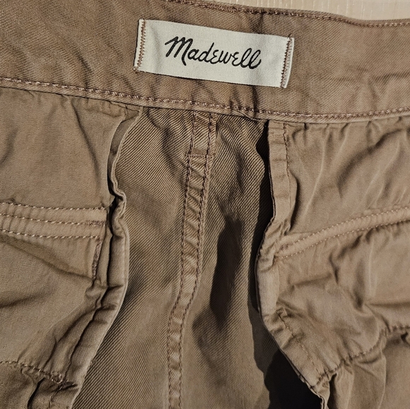Madewell Garment-Dyed Brown Low-Slung Straight Cargo Pants in Rustic Wood sz 29 - Picture 5 of 14